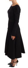 Load image into Gallery viewer, Dolce &amp; Gabbana Elegant Black Stretch Sheath Mid-Calf Dress
