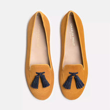 Load image into Gallery viewer, Charles Philip Chic Suede Tassel Moccasins in Ocher Yellow
