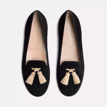 Load image into Gallery viewer, Charles Philip Elegant Black Suede Tassel Moccasins
