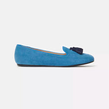 Load image into Gallery viewer, Charles Philip Elegant Light Blue Suede Tassel Moccasins
