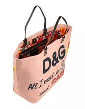 Load image into Gallery viewer, Dolce &amp; Gabbana Elegant Pink Cotton Shopper with Calfskin Accents
