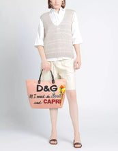 Load image into Gallery viewer, Dolce &amp; Gabbana Elegant Pink Cotton Shopper with Calfskin Accents
