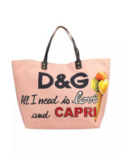 Load image into Gallery viewer, Dolce &amp; Gabbana Elegant Pink Cotton Shopper with Calfskin Accents
