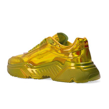 Load image into Gallery viewer, Dolce &amp; Gabbana Neon Yellow High-Top Calfskin Sneakers
