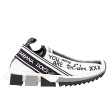 Load image into Gallery viewer, Dolce &amp; Gabbana Elegant Monochrome Printed Stretch Sneakers
