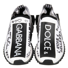 Load image into Gallery viewer, Dolce &amp; Gabbana Elegant Monochrome Printed Stretch Sneakers
