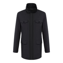 Load image into Gallery viewer, Dolce &amp; Gabbana Elegant Dark Blue Technical Fabric Coat
