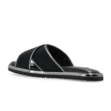 Load image into Gallery viewer, Dolce &amp; Gabbana Black Zircon-Bedecked Leather Slippers
