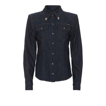 Load image into Gallery viewer, Dolce &amp; Gabbana Elegant Blue Denim Rhinestone Collared Shirt
