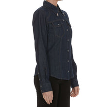 Load image into Gallery viewer, Dolce &amp; Gabbana Elegant Blue Denim Rhinestone Collared Shirt
