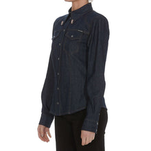 Load image into Gallery viewer, Dolce &amp; Gabbana Elegant Blue Denim Rhinestone Collared Shirt
