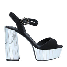 Load image into Gallery viewer, Dolce &amp; Gabbana Elegant Silk Crepe Jewel Buckle Sandals
