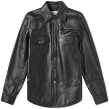 Load image into Gallery viewer, Gucci Vintage-Inspired Luxe Black Leather Shirt Jacket
