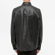 Load image into Gallery viewer, Gucci Vintage-Inspired Luxe Black Leather Shirt Jacket
