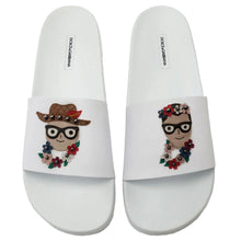 Load image into Gallery viewer, Dolce &amp; Gabbana Elegant White Calfskin Rubber Slippers
