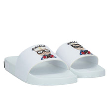 Load image into Gallery viewer, Dolce &amp; Gabbana White Embellished Rubber Slippers for Men
