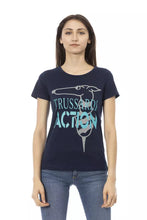 Load image into Gallery viewer, Trussardi Action Elegant Blue Print Tee with Short Sleeves
