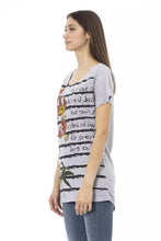 Load image into Gallery viewer, Trussardi Action Chic Gray Round Neck Tee with Unique Print

