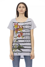 Load image into Gallery viewer, Trussardi Action Chic Gray Round Neck Tee with Unique Print
