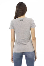 Load image into Gallery viewer, Trussardi Action Chic Gray Round Neck Cotton Tee with Print
