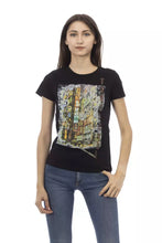 Load image into Gallery viewer, Trussardi Action Chic Black Cotton Blend Tee with Unique Front Print
