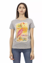 Load image into Gallery viewer, Trussardi Action Chic Gray Cotton Blend Tee with Artistic Print
