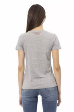 Load image into Gallery viewer, Trussardi Action Chic Gray Cotton Blend Tee with Artistic Print
