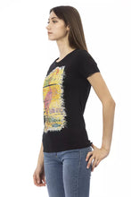 Load image into Gallery viewer, Trussardi Action Chic Black Round Neck Tee with Front Print
