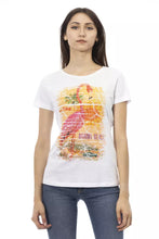 Load image into Gallery viewer, Trussardi Action Chic White Tee with Graphic Flair
