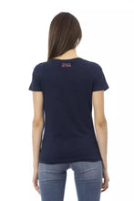 Load image into Gallery viewer, Trussardi Action Chic Blue Short Sleeve T-Shirt with Front Print
