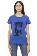 Load image into Gallery viewer, Trussardi Action Elegant Blue Short Sleeve Cotton Blend Tee
