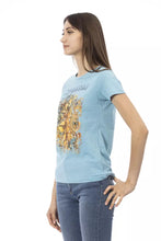 Load image into Gallery viewer, Trussardi Action Chic Light Blue Short Sleeve Tee with Print
