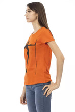 Load image into Gallery viewer, Trussardi Action Chic Orange Round Neck Tee with Front Print
