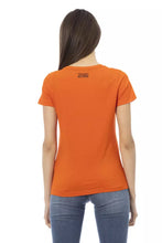 Load image into Gallery viewer, Trussardi Action Chic Orange Round Neck Tee with Front Print

