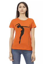 Load image into Gallery viewer, Trussardi Action Chic Orange Round Neck Tee with Front Print
