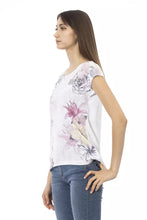 Load image into Gallery viewer, Trussardi Action Chic White Cotton-Blend Tee with Bold Print
