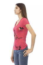 Load image into Gallery viewer, Trussardi Action V-Neck Cotton Blend Tee with Chic Front Print
