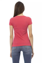 Load image into Gallery viewer, Trussardi Action V-Neck Cotton Blend Tee with Chic Front Print
