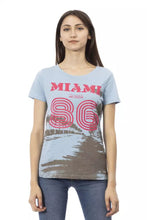 Load image into Gallery viewer, Trussardi Action Elegant Light Blue Tee with Artistic Front Print
