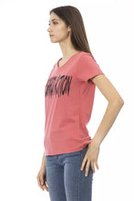 Load image into Gallery viewer, Trussardi Action Elegant Pink V-Neck Tee with Chic Print
