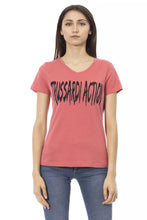 Load image into Gallery viewer, Trussardi Action Elegant Pink V-Neck Tee with Chic Print
