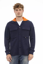 Load image into Gallery viewer, Distretto12 Sleek Waterproof Hooded Shirt in Blue
