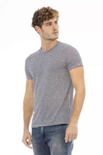 Load image into Gallery viewer, Distretto12 Elegant Blue Linen Blend Crew Neck Tee
