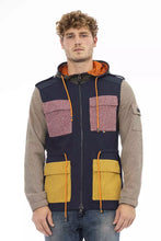 Load image into Gallery viewer, Distretto12 Chic Blue Hooded Jacket with Backpack Braces
