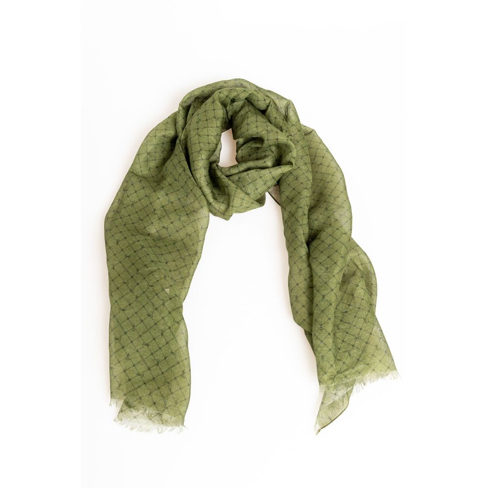 Trussardi Elegant Green Silk Blend Scarf