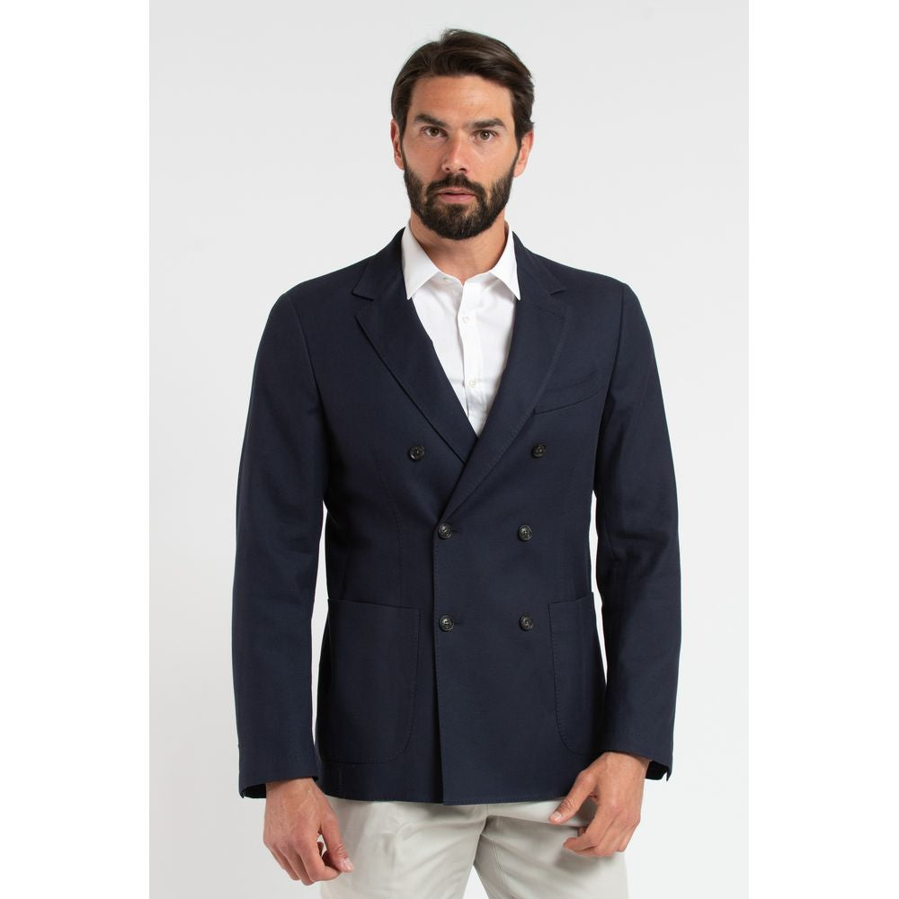 Trussardi Elegant Blue Virgin Wool Two-Button Blazer