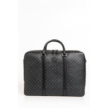 Load image into Gallery viewer, Trussardi Elegant Black Leather Briefcase with Shoulder Strap
