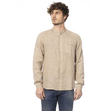 Load image into Gallery viewer, Distretto12 Elegant Beige Mandarin Collar Linen Shirt
