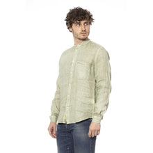 Load image into Gallery viewer, Distretto12 Elegant Green Linen Shirt with Mandarin Collar
