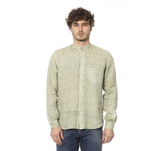 Load image into Gallery viewer, Distretto12 Elegant Green Linen Shirt with Mandarin Collar
